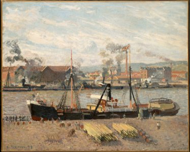 Pissarro - Port of Rouen, Unloading Wood, 1898
