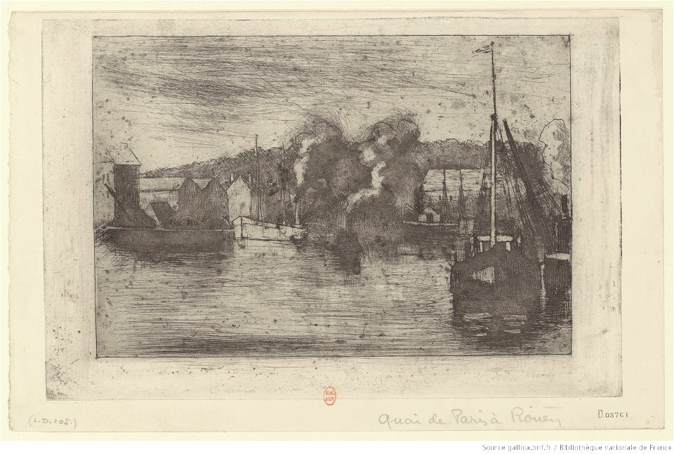 Pissarro - Quai de Paris, Rouen, btv1b69552452