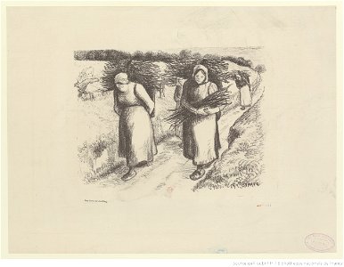 Pissarro - Paysannes portant des fagots, btv1b6955288t