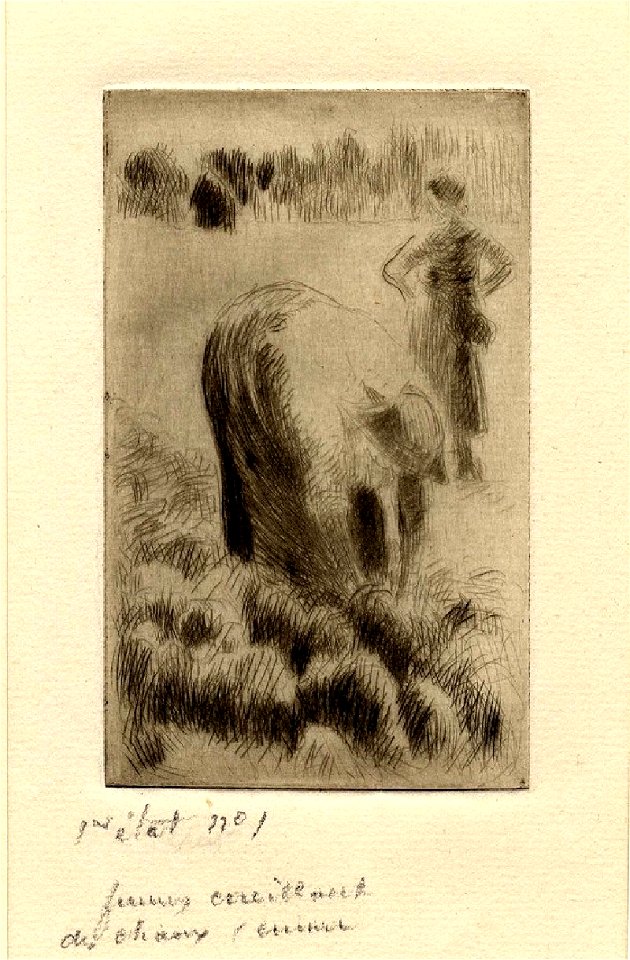 Pissarro - Femme cueillent des choux, WA2003.525