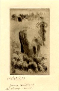 Pissarro - Femme cueillent des choux, WA2003.525