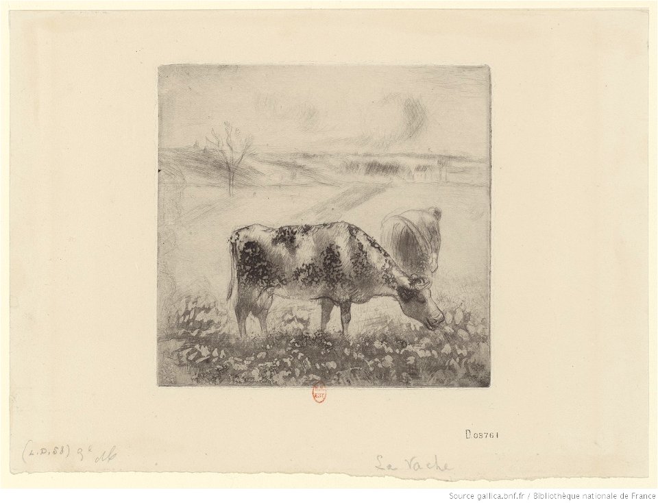 Pissarro - La vache, 3e état, btv1b6955160d