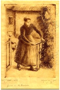 Pissarro - Femme à la barrière, WA1952.6.600