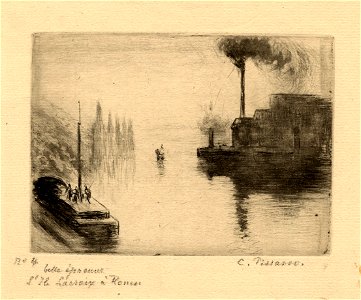 Pissarro - L'Île Lacroix, à Rouen, 1949,0411.2612