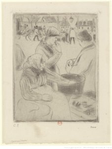 Pissarro - Foire de la Saint-Martin, marchande de marrons, 2ème état, btv1b6955103c