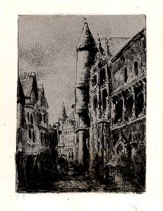 Pissarro - Rue Saint-Romain, à Rouen, 2e planche, WA1952.6.686