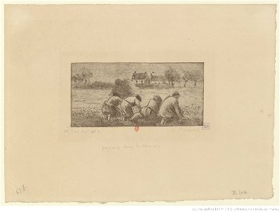 Pissarro - Paysans dans les champs, btv1b69552437