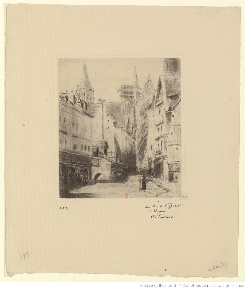 Pissarro - Rue de l'Epicerie, à Rouen, 2e état, btv1b6955174f
