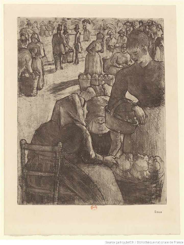 Pissarro - Marché aux légumes, à Pontoise, 2e état, btv1b6955232f