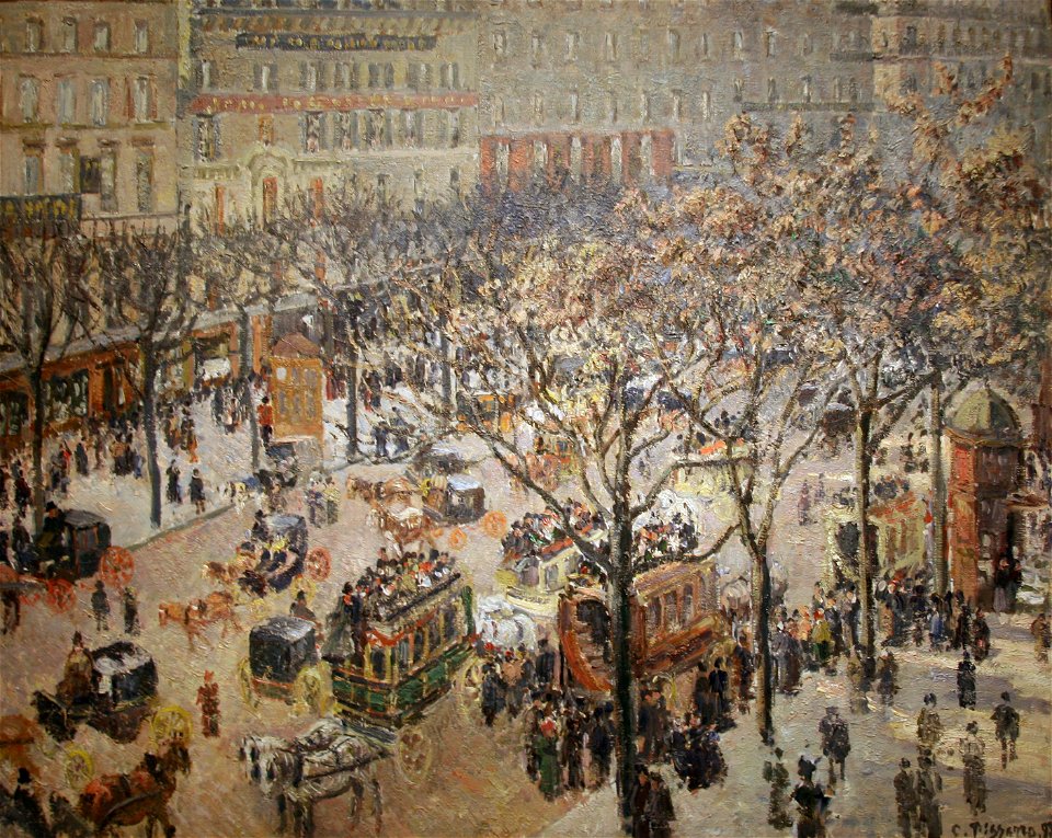 Boulevard des Italiens, Morning, Sunlight by Camille Pissarro (4991372529)