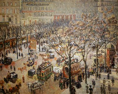Boulevard des Italiens, Morning, Sunlight by Camille Pissarro (4991372529). Free illustration for personal and commercial use.