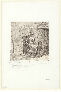 Pissarro - Paysanne donnant à manger à un enfant, 1er état, btv1b69550973