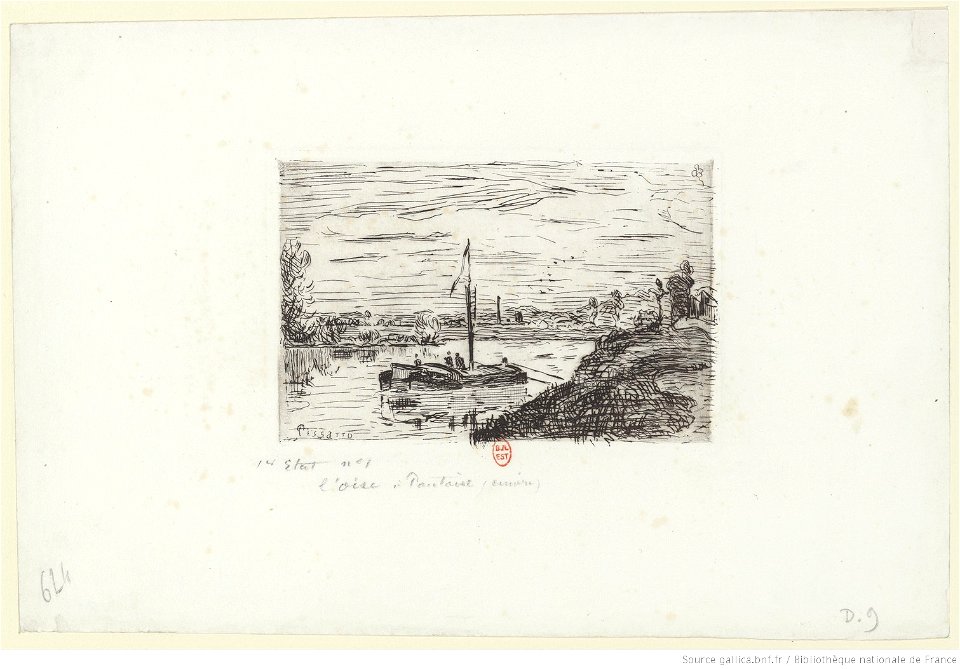 Pissarro - L'Oise à Pontoise, 1er état, btv1b69550958