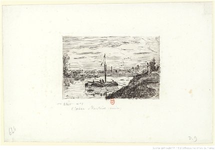Pissarro - L'Oise à Pontoise, 1er état, btv1b69550958