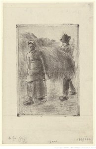 Pissarro - Paysans portant du foin, 4e état, btv1b6955278f