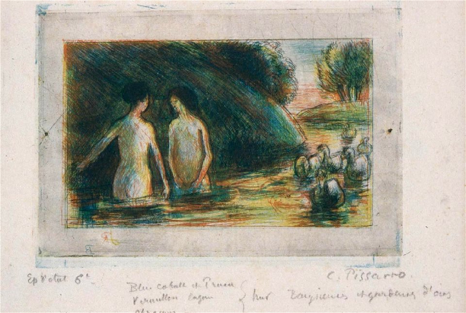 Pissarro - Women Bathing While Tending the Geese, 34.584