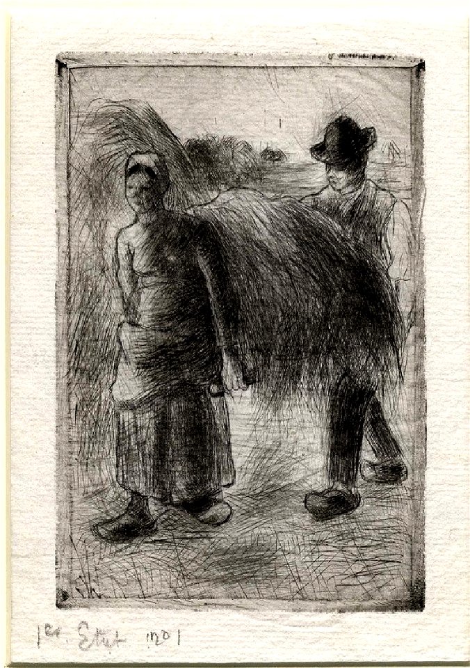 Pissarro - Paysans portant du Foin, WA1952.6.651