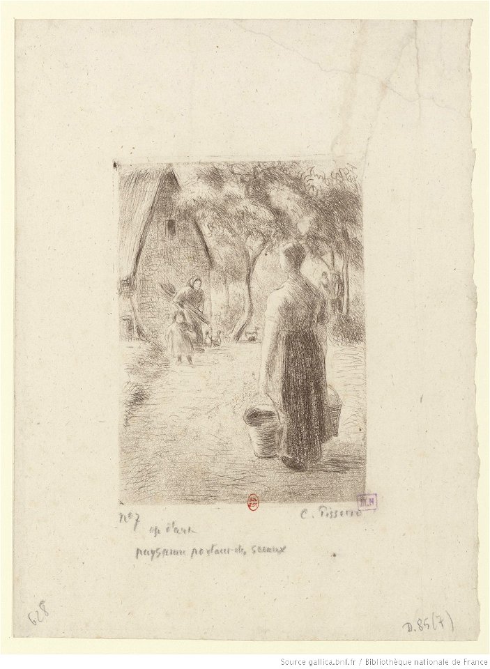 Pissarro - Paysanne portant des seaux, 7e état, btv1b6955214h
