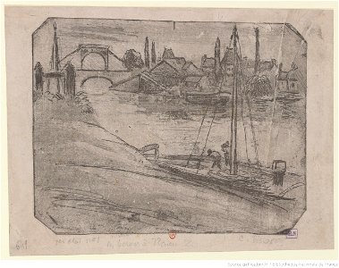Pissarro - Les berges à Rouen, btv1b69552489
