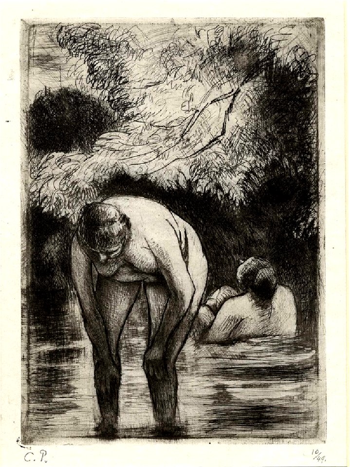 Pissarro - Les deux baigneuses, WA1952.6.641