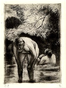 Pissarro - Les deux baigneuses, WA1952.6.641