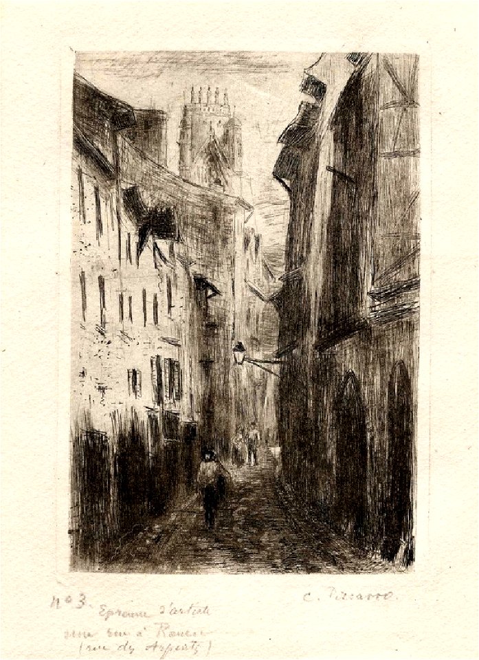 Pissarro - Une rue à Rouen (Rue des Arpents), WA1952.6.576