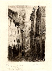Pissarro - Une rue à Rouen (Rue des Arpents), WA1952.6.576