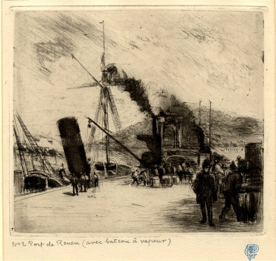 Pissarro - Port de Rouen (avec cheminées), 1907,1115.1