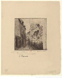 Pissarro - Une ruelle à Rouen, (rue des Arpents), 2e état, btv1b6955140n