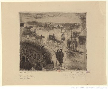 Pissarro - Place de la République, à Rouen, 2e état, btv1b6955175v