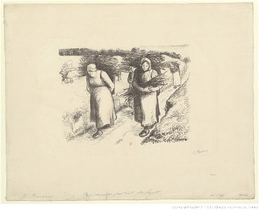 Pissarro - Paysannes portant des fagots, btv1b6955287d