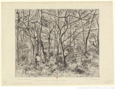 Pissarro - Paysage sous bois à L'Hermitage, 5ème état, btv1b6955104s