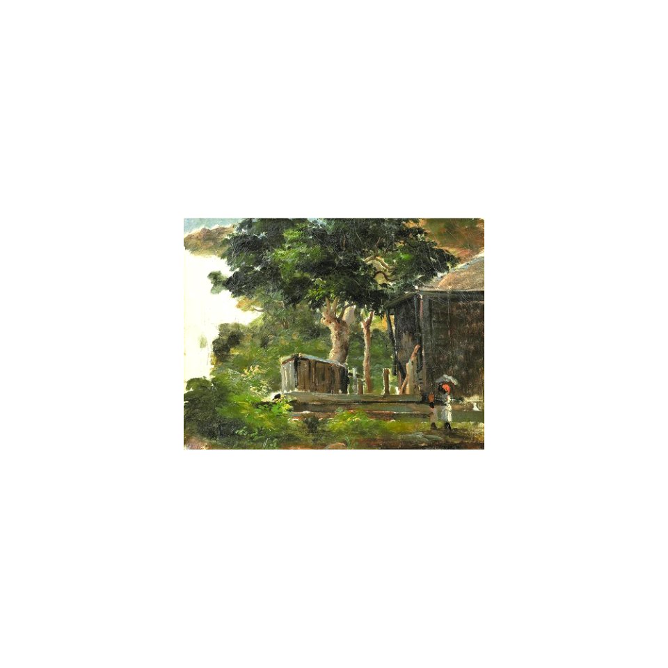 Pissarro - PAYSAGE AVEC MAISON EN BOIS À SAINT-THOMAS, ANTILLES, circa 1854-55