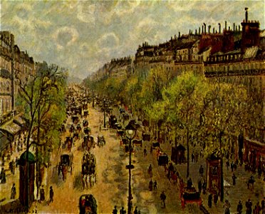 Camille Pissarro - Boulevard Montmartre, printemps - Israel-Museum. Free illustration for personal and commercial use.