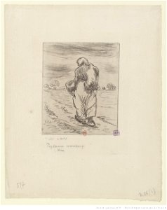 Pissarro - Paysanne marchant, 1er état, btv1b6955216b