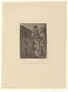 Pissarro - Petite rue nationale, à Rouen, 3e état, btv1b6955272z