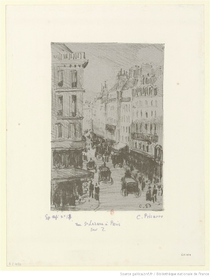 Pissarro - Rue Saint-Lazare, Paris, btv1b69552986