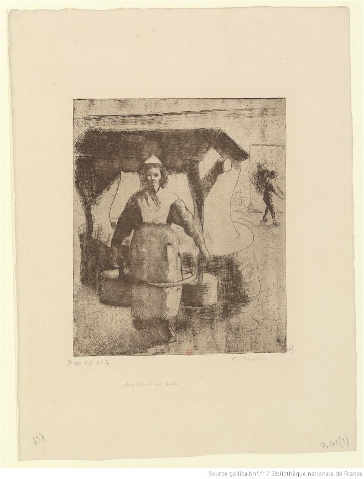 Pissarro - Paysanne au puits, 3e état, btv1b6955238x
