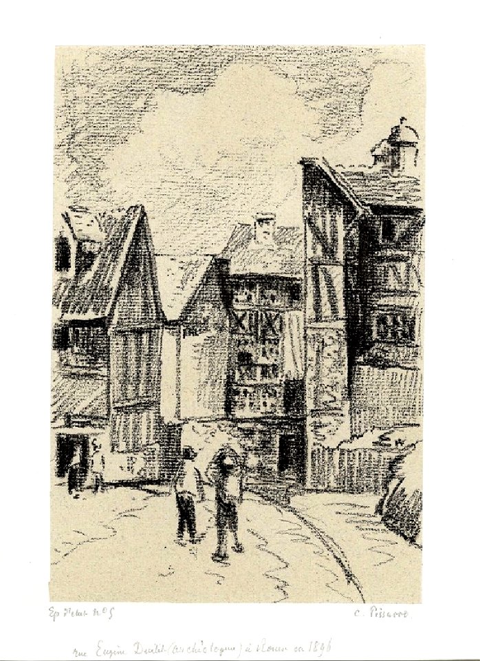 Pissarro - Rue Eugène-Dutuit, à Rouen, WA1952.6.683
