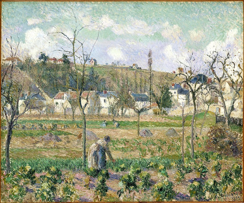 CAMILLE PISSARRO (1830-1903) Le jardin de Maubuisson, Pontoise, la mère Bellette 21 7-16 x 25 7-8 in. (54.5 x 65.7cm)