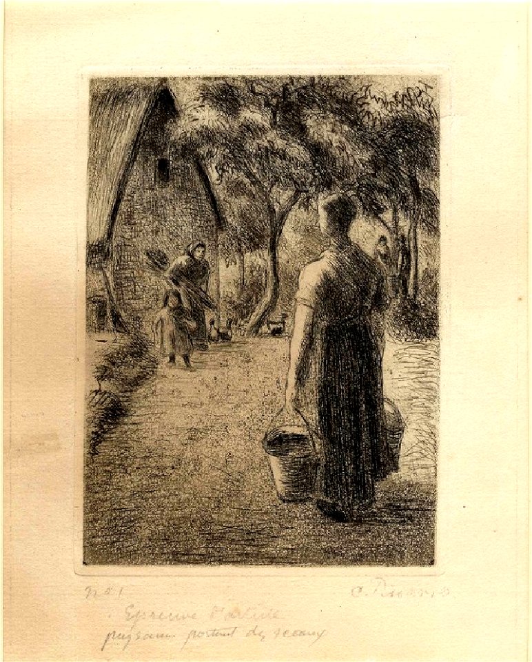 Pissarro - Paysanne portant des seaux, WA1952.6.602