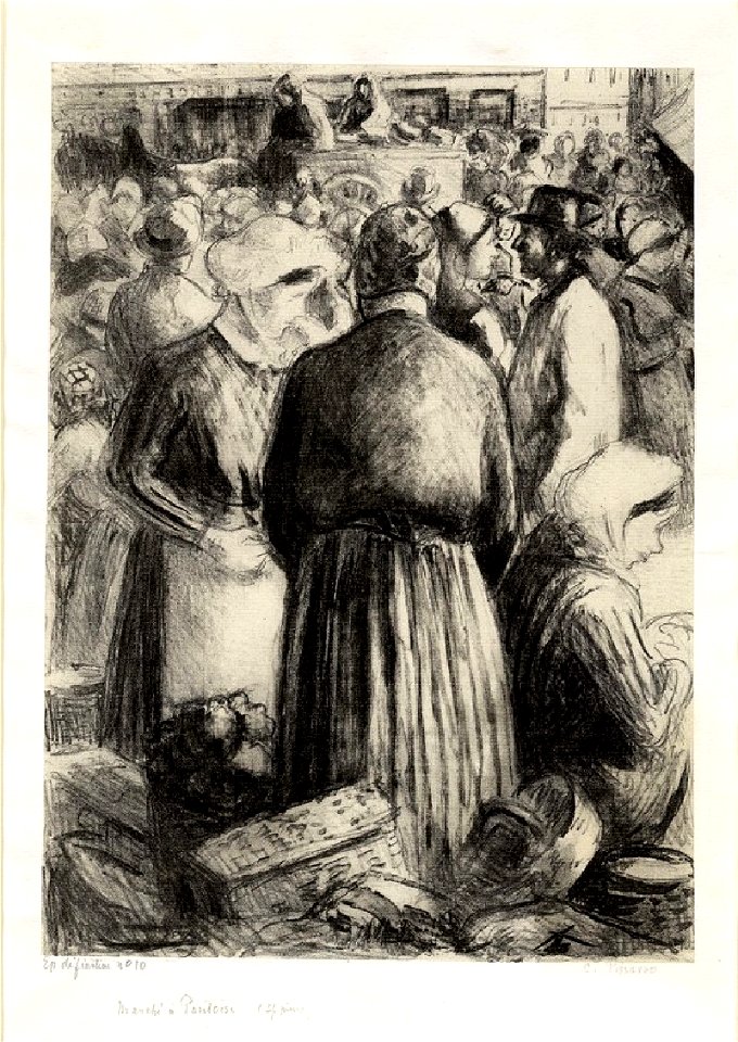Pissarro - Marché à Pontoise, WA1952.6.662