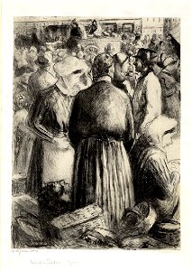 Pissarro - Marché à Pontoise, WA1952.6.662