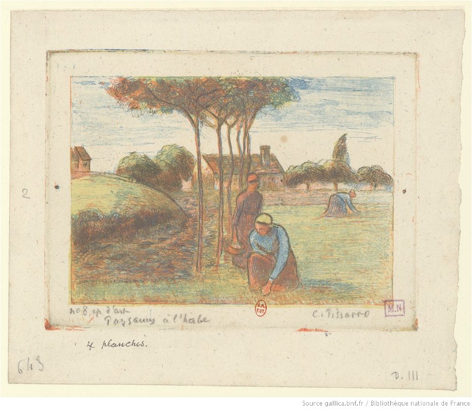 Pissarro - Paysannes à l'herbe, btv1b6955253m
