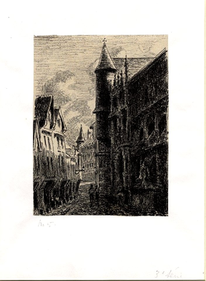 Pissarro - Rue Saint-Romain, à Rouen 3e planche, WA1952.6.687