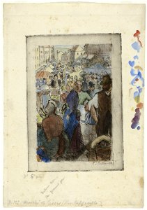 Pissarro - The Market at Gisors; Rue Cappeville, 1990.496