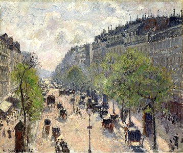 Camille Pissarro - Boulevard Montmartre, printemps - Museum Langmatt. Free illustration for personal and commercial use.