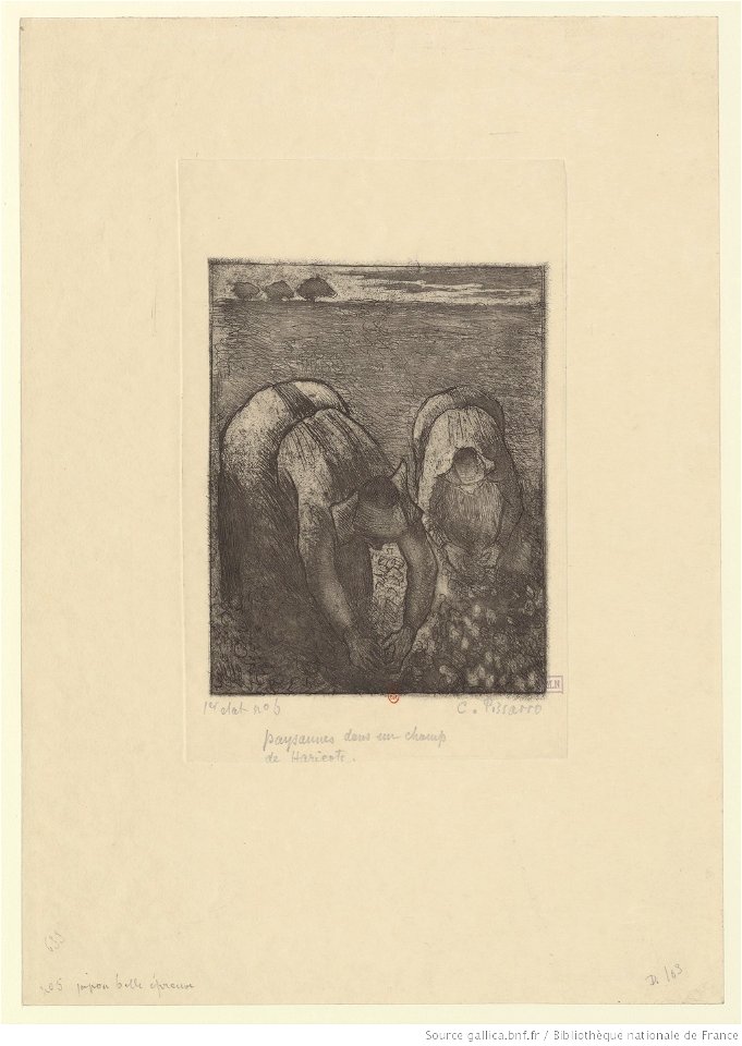Pissarro - Paysannes dans un champ de haricots, btv1b6955242t