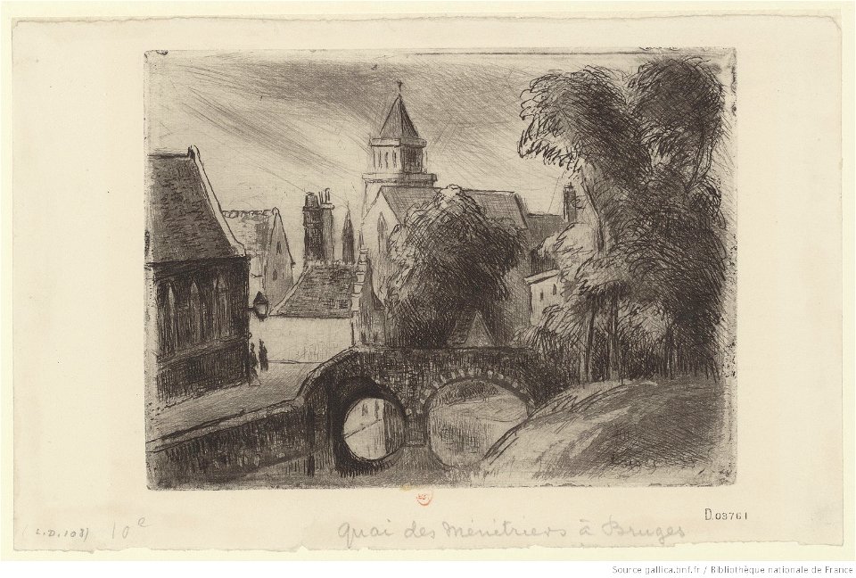 Pissarro - Quai des Ménétriers, à Bruges, 10e état, btv1b6955250c