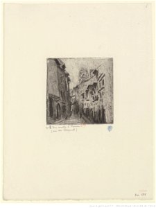 Pissarro - Une ruelle à Rouen, (rue des Arpents), 2e état, btv1b69551390